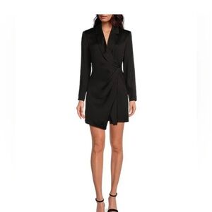 Gianni Bini Odelia Crepe V-Neck Long Sleeve Shirt Dress